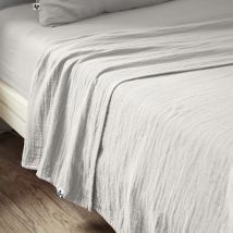 Ourea - Drap Plat 270x300cm Gaze de Coton Nuage