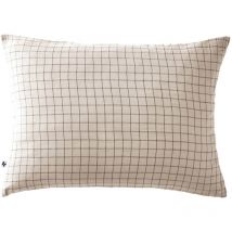 OUREA MOTIF - Taie d'Oreiller 50x70cm Gaze de Coton Pampa à Petits Carreaux