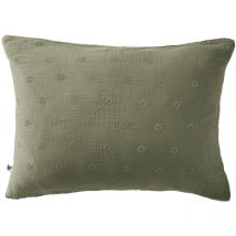 Ourea motif - Taie d'Oreiller 50x70cm Gaze de Coton Romarin à Fleurs Ajourées