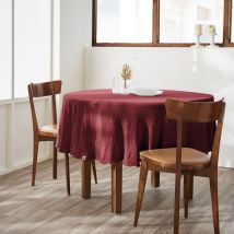 Ourea - Nappe Ronde Ø180cm Gaze de Coton Lin de vin