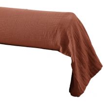 Ourea - Taie de Traversin 85x185cm Gaze de Coton Terracotta