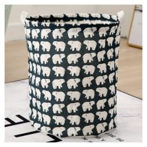 Alovez - Ours polaire Panier à linge pliable dans la chambre Panier à linge étanche dans la salle de bain Grand sac à linge dans le dortoir du