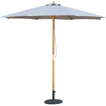 Out&out Original - Mint Essentials Bali Wood Parsol in Taupe- 2.85m