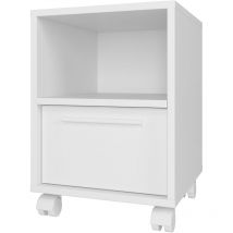 Out&out Original - out & out Reid Office Side Table with Wheels- White