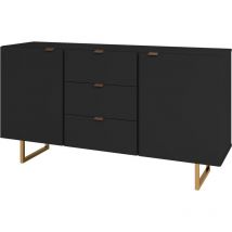 Out&out Original - out & out Seattle - Black Large Modern Sideboard - 135cm