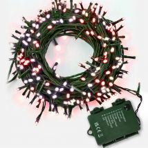 200 Outdoor Battery Operated led Lights - red white