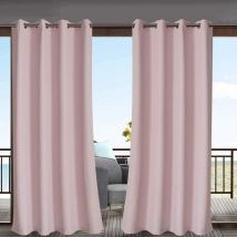 Outdoor Curtain - Blackout Curtains and Drapes Thermal Insulated Anti Wind Heat for Pergola Patio, Terrace, 210 W x H 230 cm H, pink-DENUOTOP