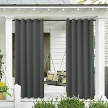 Volavo - Outdoor Curtains Garden Patio Gazebo Blackout Curtain Windproof uv Protection Mildew Resistant, Curtains
