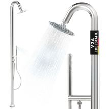 Outdoor Gartendusche Außendusche V2A Edelstahl Pooldusche mit Handbrause