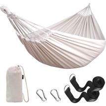 Freosen - 260 x 150 cm Outdoor-Gartenhängematte, tragbare Outdoor-Camping-Hängematte, Segeltuch, leicht, mit baumfreundlichen Riemen, Tragetasche für