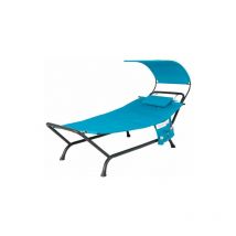 Gymax - Outdoor Hammock Bed with Canopy Patio Hanging Chaise Lounge Chair