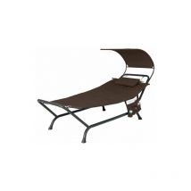 Outdoor Hammock Bed with Canopy Patio Hanging Chaise Lounge Chair
