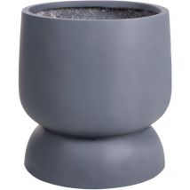 Outdoor Indoor Flower Pot Grey Concrete Effect Round MgO 42x42x46 cm Araucaria