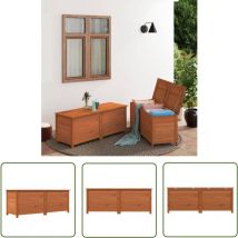 Devenirriche - The Living Store Outdoor-Kissenbox Braun 150x50x56 cm Massivholz Tanne - Holz Kissenbox - Gartenkiste - Auflagenbox