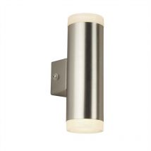 Outdoor - Integrated led 2 Light Outdoor Up & Down Wall Light Satin Silver IP44 - Searchlight