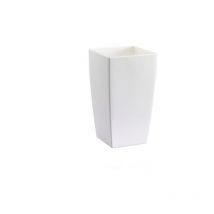 Outdoor rechteckige Kunststoffvase ''Algarve'' für Blumen und Pflanzen -42 cm / Transparent