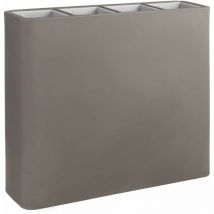 Teraplast - Outdoor rechteckige Kunststoffvase ''Divio Indoor, Outdoor und Wasserreserve'' für Blumen und Pflanzen -Water Reserve / Cappuccinofarben