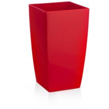 Outdoor Rechteckige Vase 'Algarve' mit Wasserreserve für Blumen und Pflanzen -42 cm / Weiss