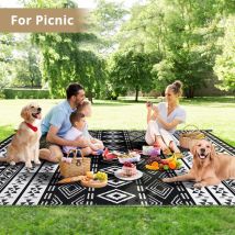 Insma - Outdoor Rug 6X9ft Reversible Patio Camping Rug Mat Plastic Portable Indoor Home