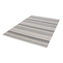 Lord Of Rugs - Outdoor Rug for Garden Patio Balcony Picnic Living Room Bedroom Dining Kitchen Flatweave Geometric Stripe Boardwalk Grey Rug in