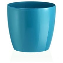 Outdoor Runde Kunststoffvase 'madeira Luxy Colour' Für Blumen Und Pflanzen -18 Cm / Zedern