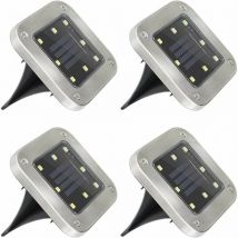 Hoopzi - Outdoor Solar Light, 8 led 4 Pack Outdoor Solar Lighting Waterproof IP65 Lawn Decorative Light, Solar Spot Motion Sensor for Garden, Yard,