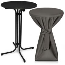 Outdoor Stehtisch Bellini, Klappbar, Ø80cm, Anthrazit, Mit Husse