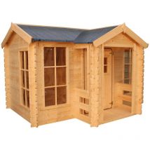 Outdoor Toys - Casetta per Bambini in Legno Mika 241x175,5x153 cm con Portico
