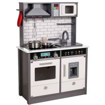 Outdoor Toys - Spielküche aus Holz Little Kitchen 65x30x93 cm Weiß mit Zubehör, Lichtern und Klängen