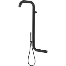 Wanddusche Schwarz Matt 120x6x6 cm Edelstahl AISI 316L mobile Handbrause für Innen- und Außenbereich