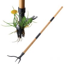 Autboom - Outil de désherbage sur pied - Design à tête en acier à 4 griffes - Éliminez facilement les mauvaises herbes sans vous pencher, tirer ou