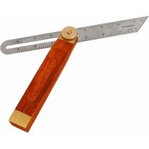 Outil de mesure de quincaillerie manche en bois rouge équerre mobile