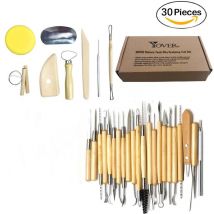 Furwoo - Outil de Poterie Outils de Sculpture Argile Burin pour Potier / Artiste de Céramique Kit 30 Pcs