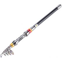 Ikodm - Outil de récolte Pêche à la Canne à pêche rétractable télescopique tiges de mer en Fibre de Carbone Dur Portable Pêche Pole-2.1m Outil de