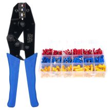 Lifcausal - Outil de sertissage de cosses de fil 30J, kit de sertissage de cosses à cliquet isolées awg 22-10 avec 700 connecteurs de cosses à sertir