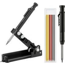 Warmehaus - Outil de traçage multifonctionnel Outil de traçage de jauge de traçage de bricolage avec stylo à trou profond Crayon de charpentier
