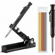 Alovez - Outil de traçage multifonctionnel Outil de traçage de jauge de traçage de bricolage avec stylo à trou profond Crayon de charpentier