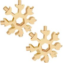 Fitags - Outil Flocon Neige Outil multifonction en acier inoxydable 18-en-1,portatif Porte-clés Tournevis Ouvre Bouteille Outil Venez avec