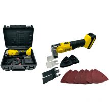 Nemura - Outil Multifonction Oscillant 20V + batterie 2Ah + Chargeur rapide + 12 accessoires + malette de rangement