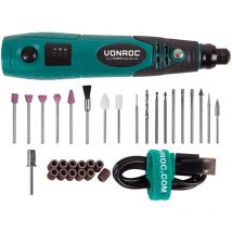 Outil multifonction rotatif 4V – 32 accessoires, chargeur et lampe led inclus – CT503DC - Vonroc