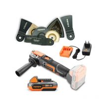 Outil multifonctions sans fil 20V Fuxtec 3en1 FX-E1MT20 Kit et accessoires 8 pièces