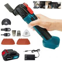Outil multifonction,Sans fil Brushless oscillant Multi-Tool, Ponceuse, Cutter, Meuleuse, Scie, Lame 6 vitesses ,Compatible avec la batterie Makita +