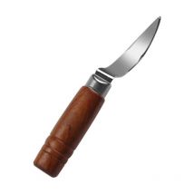 outil pour noix de coco, décapant pour noix de coco, durable, en acier inoxydable, avec manche en bois