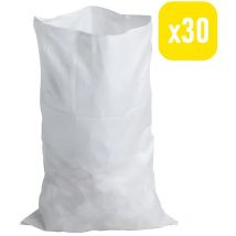 Outilpro - outil pro - 30 Sacs à gravats pas cher blanc, grande résistance 60 kg - réutilisable pour déchets de jardin et chantier
