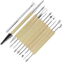 Fei Yu - Outils de poterie 11 pièces, kit d'outils de modelage d'outils d'argile, outils de sculpture avec 21 types de spécifications