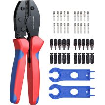 Outils de Sertissage Solaires MC3 MC4 pour Câble pv de Panneau Solaire 2.5/4.0/6.0mm²+20pcs MC4 Mâle Connecteur Câble de Panneau Solaire