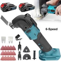 Pedony - Outils multifonctions de jardin, sans fil, sans balais, 6 vitesses, oscillant, ponceuse, grattoir, scie, pour couper, meuler, polir, 2