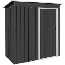 Outsunny - 5 x 3ft Garden Storage Shed Sliding Door Sloped Roof Tool Black