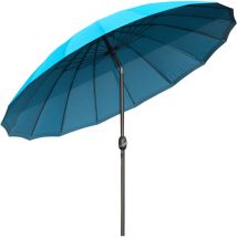 2.5m Round Curved Adjustable Parasol Sun Umbrella Metal Pole Blue - Blue - Outsunny
