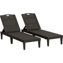 2er Set Sonnenliege wetterfest Gartenliege mit 4-Fach höhenverstellbarer Rückenlehne bis 120kg belastbar Outdoor Liegestuhl Gartenmöbel Strandliege